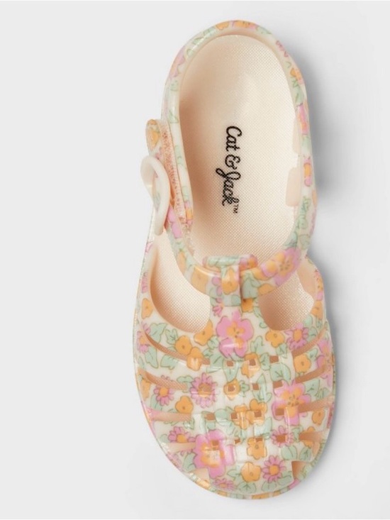 Cat & Jack Other - Cat & Jack Kids' Floral Jelly Mary Jane - Pink & Peach- Size 11